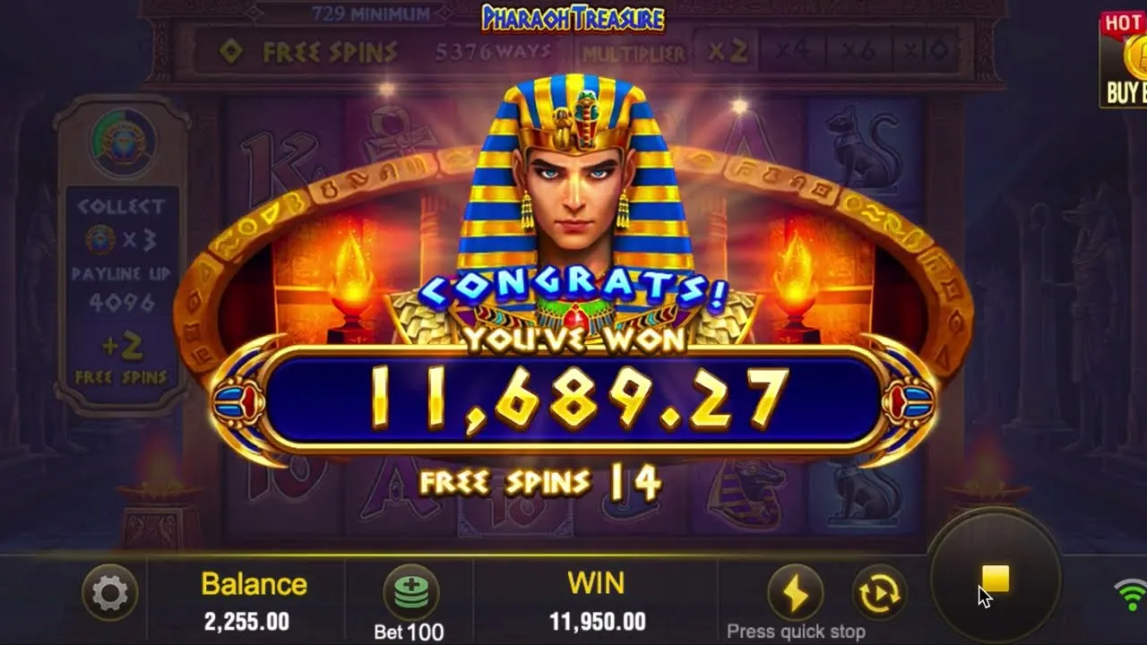 Pharaoh Treasure 大奖截图